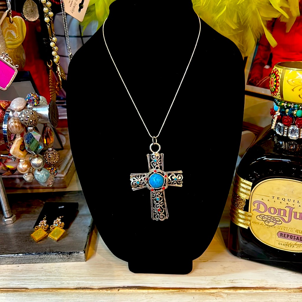 Turquoise Cross Necklace
